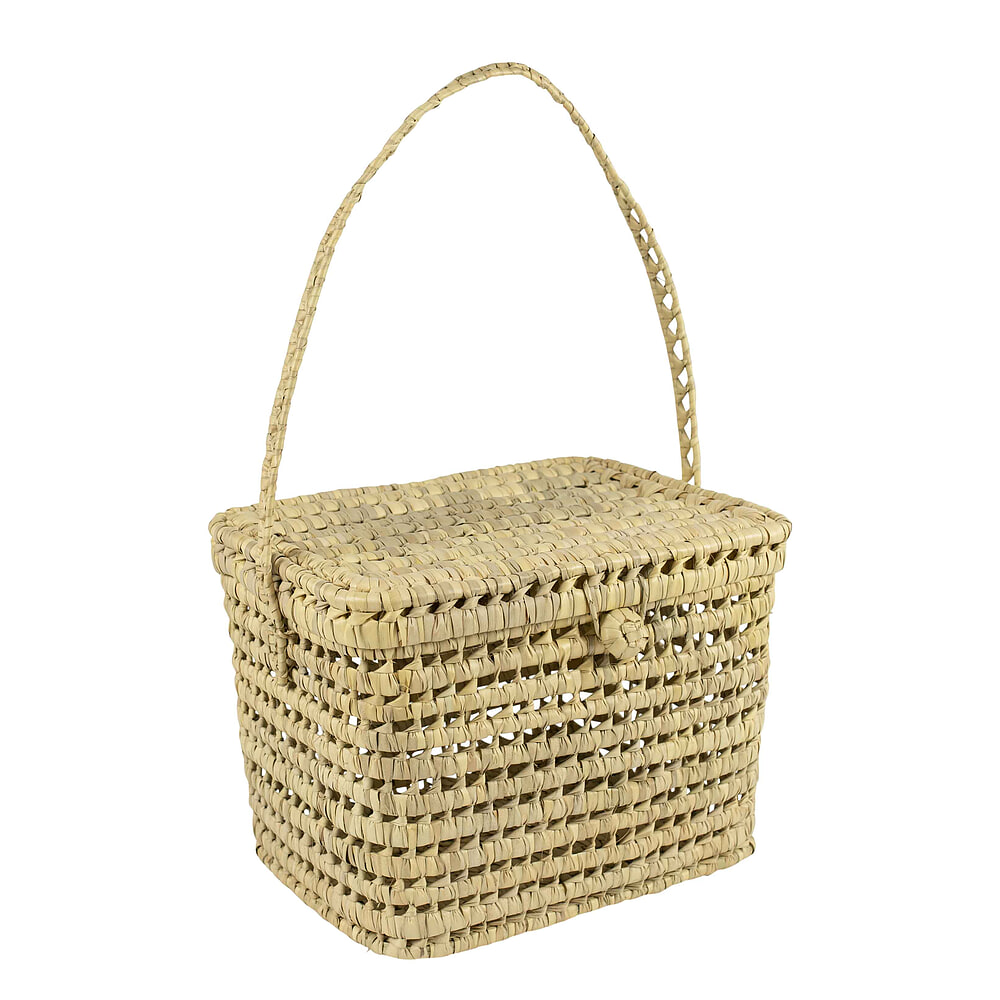 Panier de rangement marocain avec poign&eacute;e - 40x32x30 cm