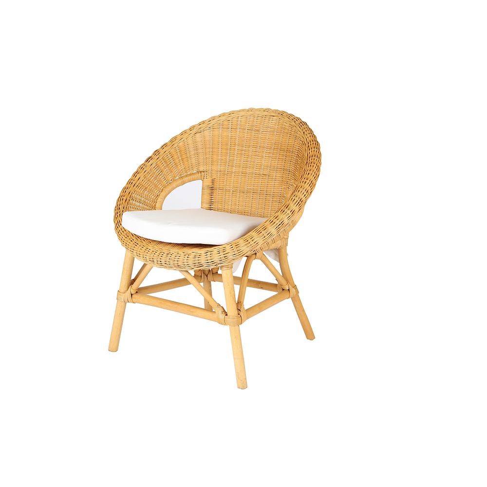 Stuhl Shellie rund honigfarben + Kissen