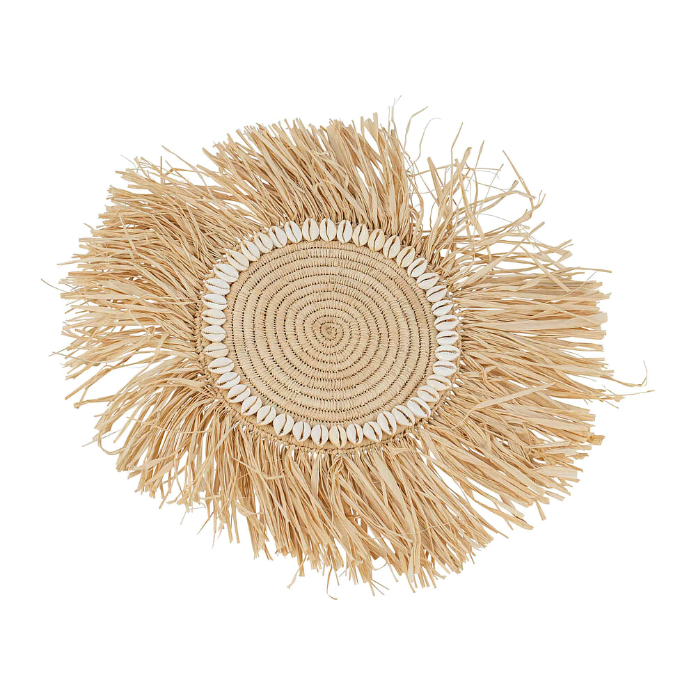 Wand decoratie &oslash; 22/40 cm met schelpen