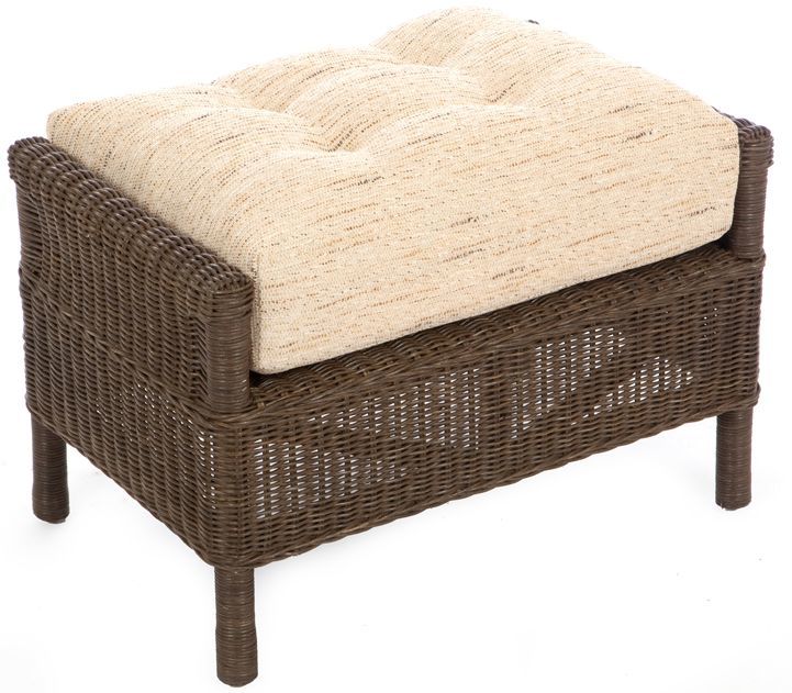 Fussbank Peddigrohr Florida - dark brown