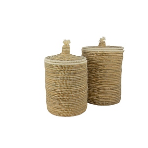 Wasmand - Opbergmand van zeegras met deksel