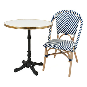 Terrassentischplatte Paris mit Messingkante Ø60 cm