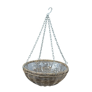Hangmand - grijze rotan met ketting