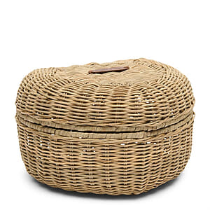 Rustic Rattan Heart Storage Basket