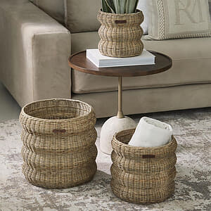 Rustic Rattan Menaggio Basket Set of 3