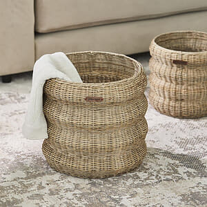 Rustic Rattan Menaggio Basket Set of 3