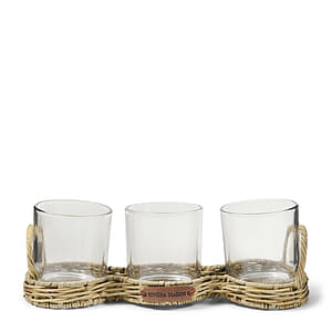 Rustic Rattan Triple Votive