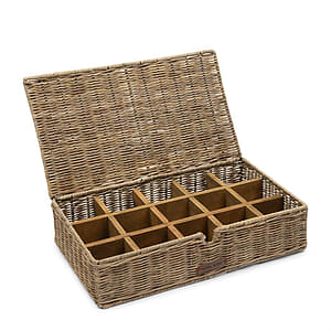 Rustic Rattan Tea Time Tea Box