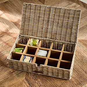 Rustic Rattan Tea Time Tea Box