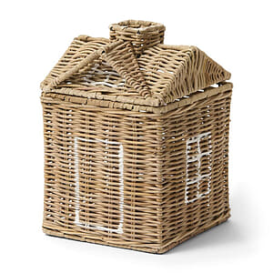 Rustic Rattan House Tissue Box