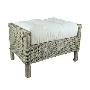 Florida voetenbank grijs pitriet met kussen