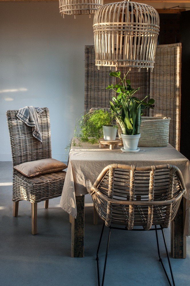 Chaises à dîner en osier