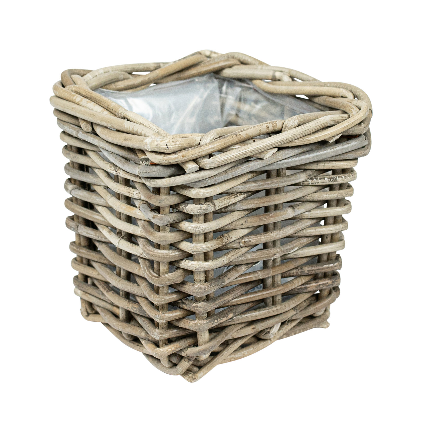 Pflanzkorb Rattan grau 18x18x14 cm