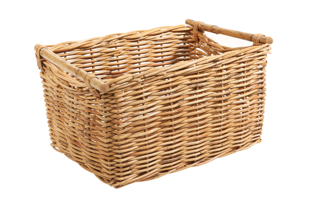 Panier de rangement en rotin naturel 55x41x48 cm