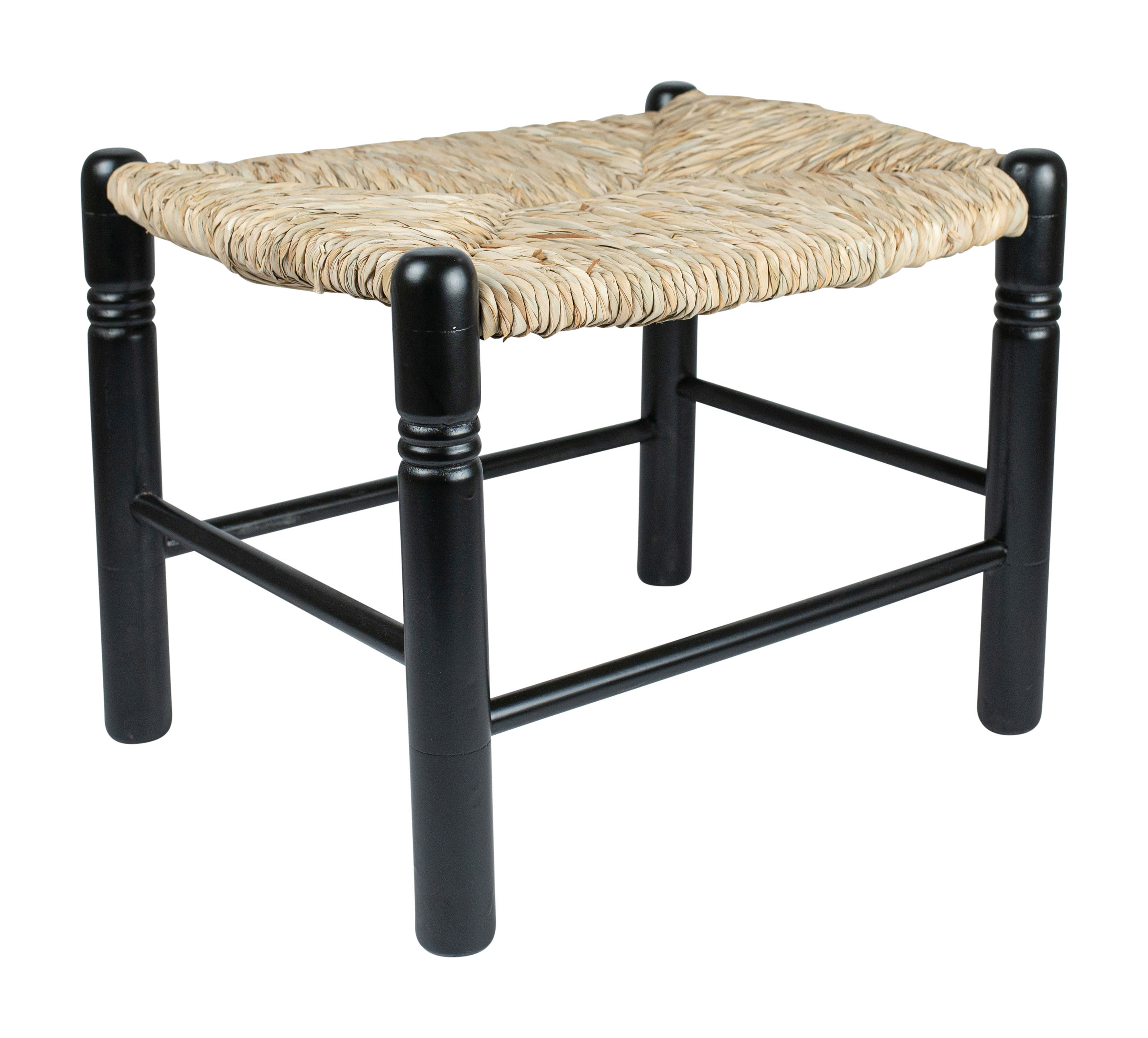 Tabouret jonc oblong noir