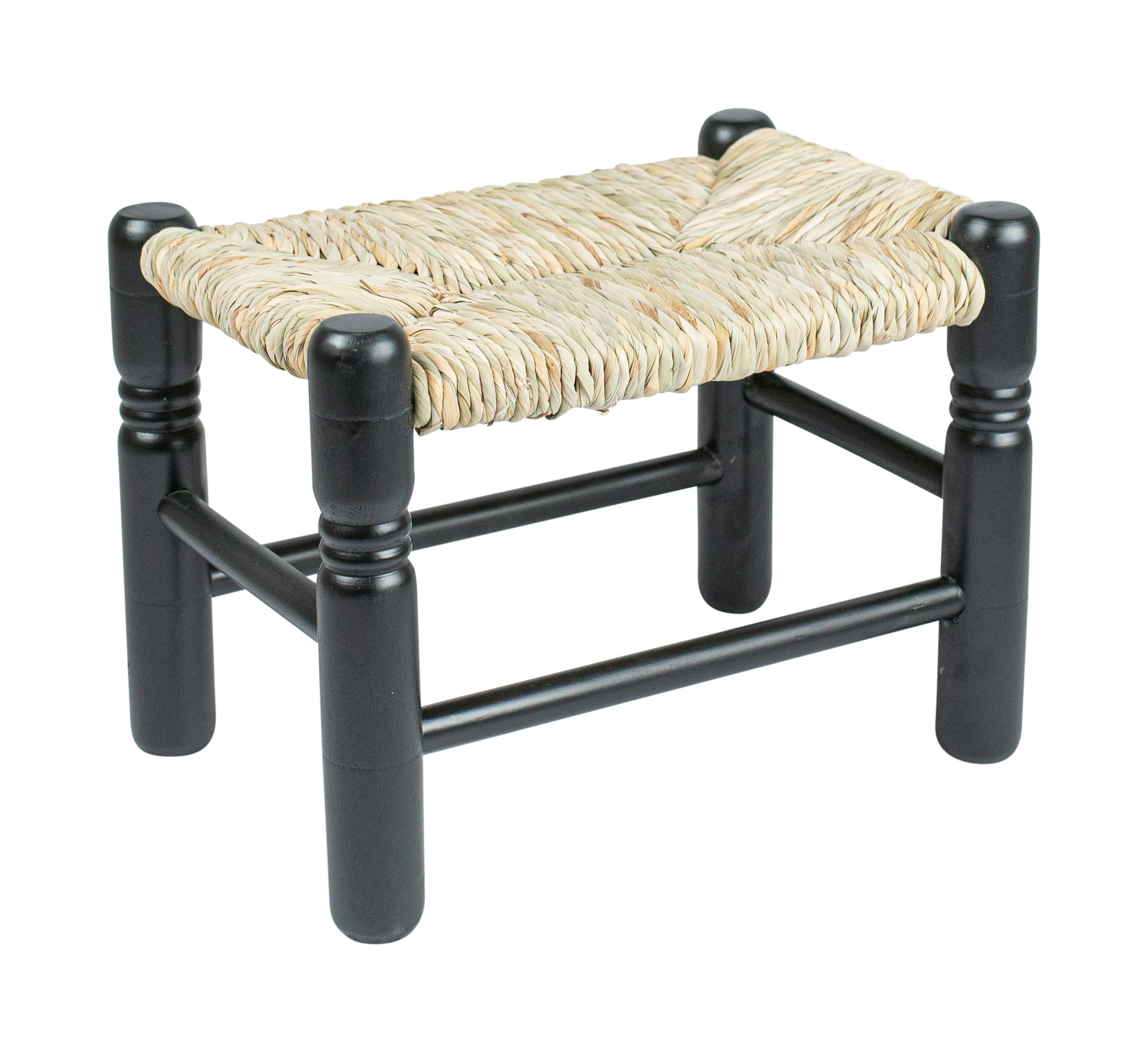 Tabouret jonc allongé petit noir