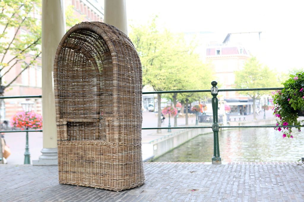 Rattan grau Strandkorb Jumbo.