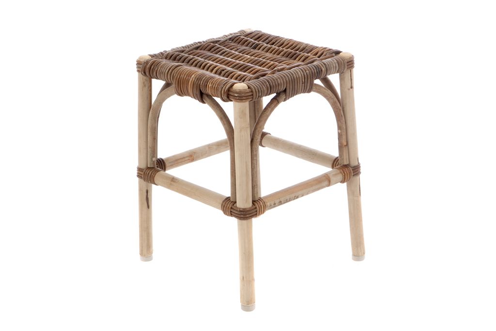 Hocker Rattan Grau