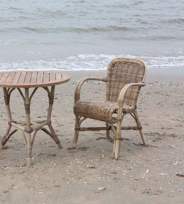 Chaise de terrasse en rotin Benelux gris Kubu 