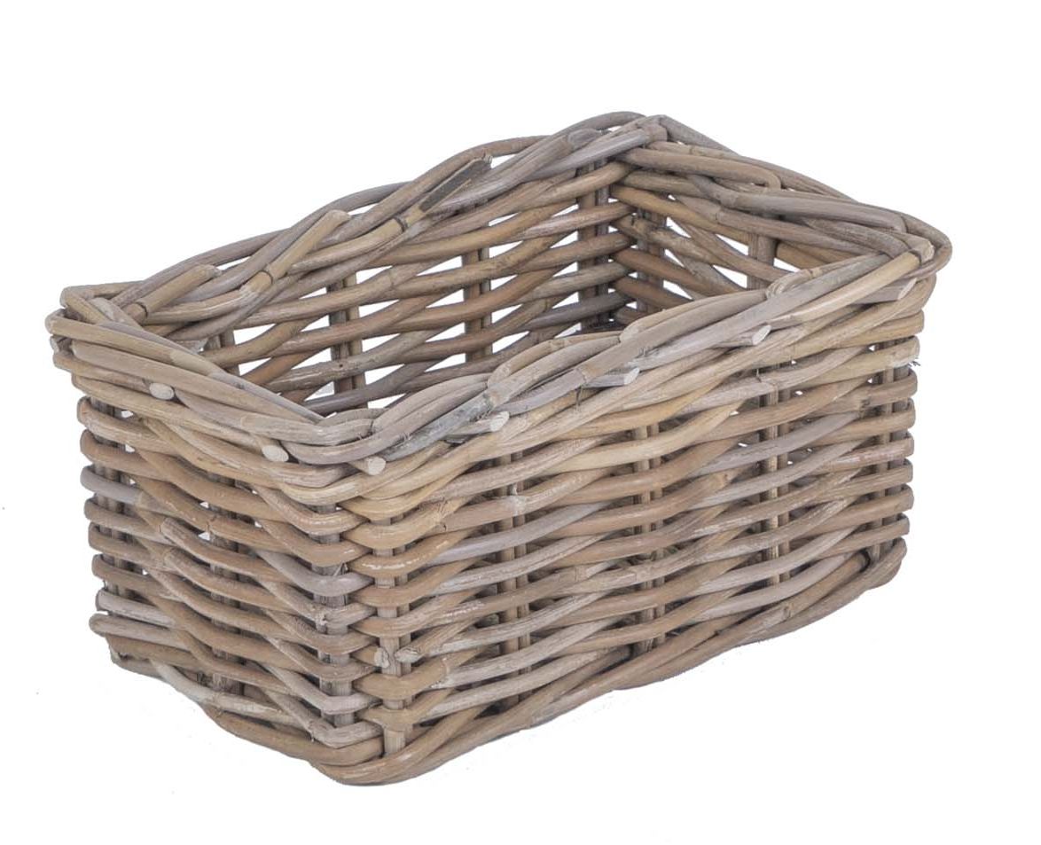 Regalkorb Rattan Grau