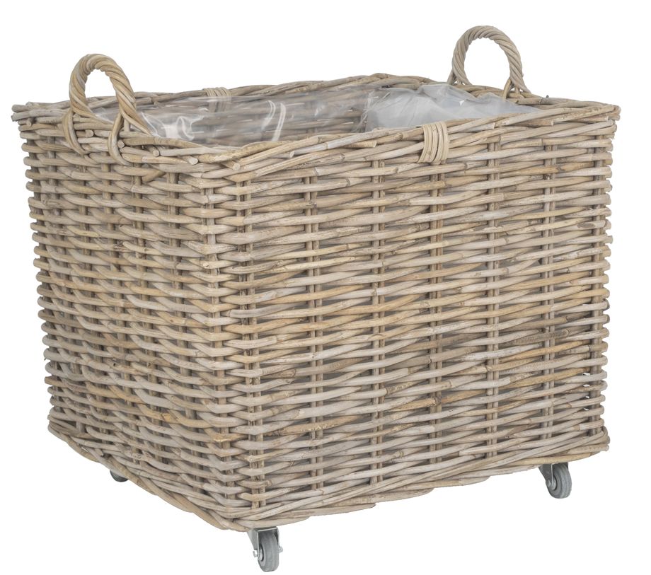 Pflanz/Holzkorb Rattan