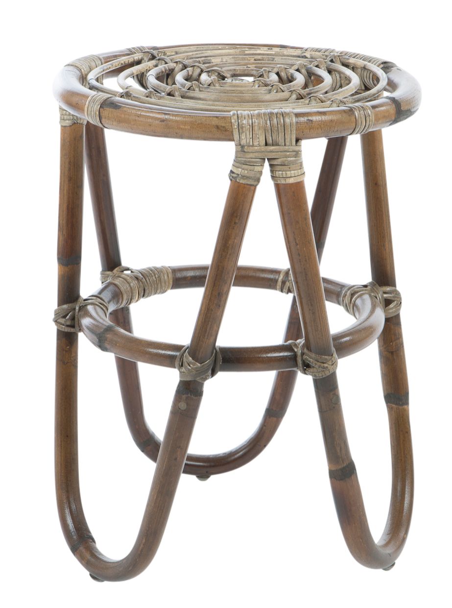 Tabouret en rotin antique