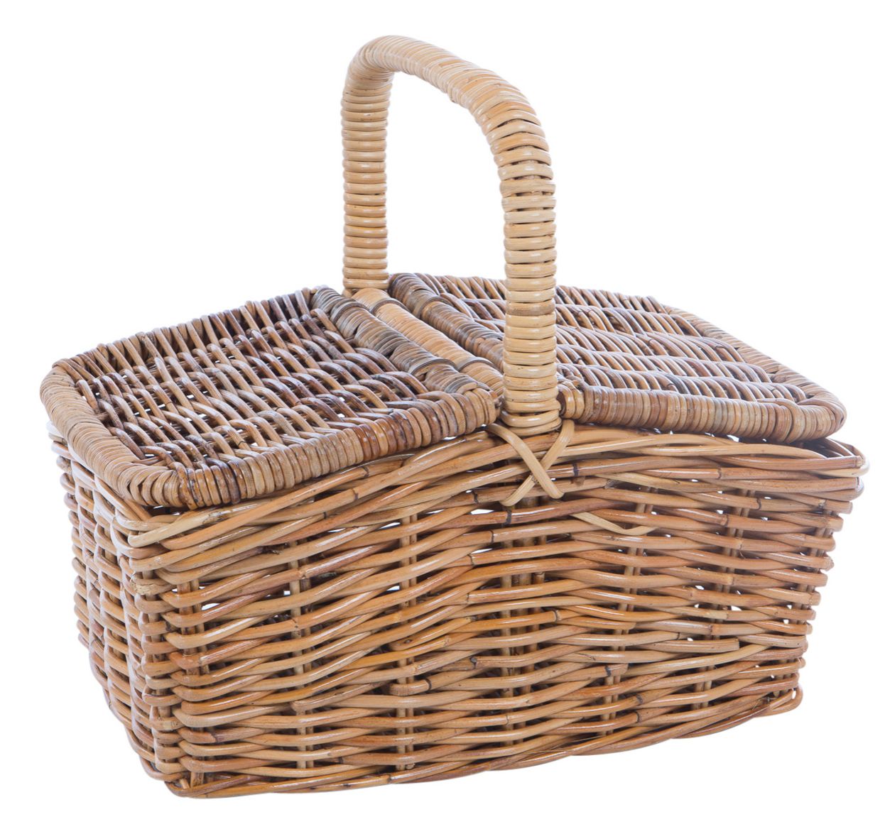 Panier à Provisions Aspect Rotin - Plastique Résistant Aux Intempéries - Taille Moyenne Marron - Anse Solide - 4