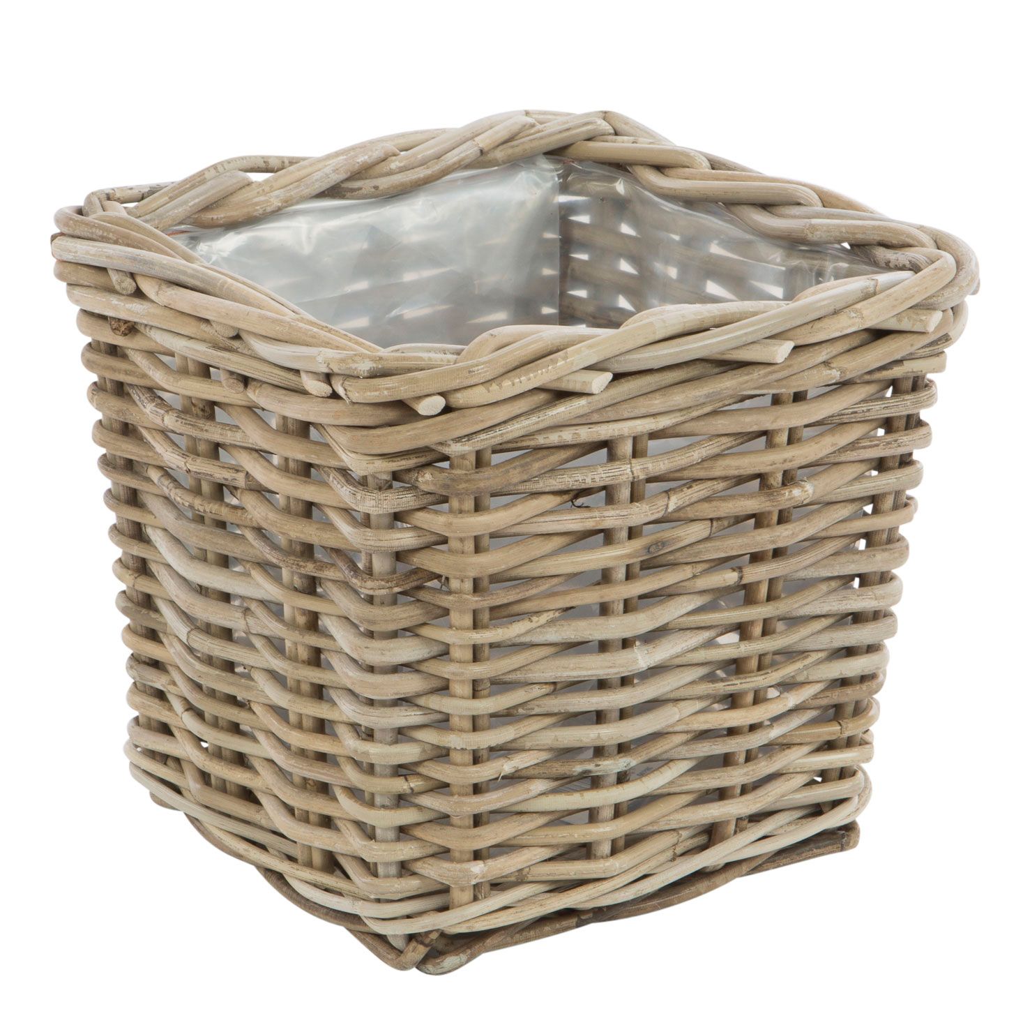 Rattan Pflanzkorb viereckig  27x27x25 cm