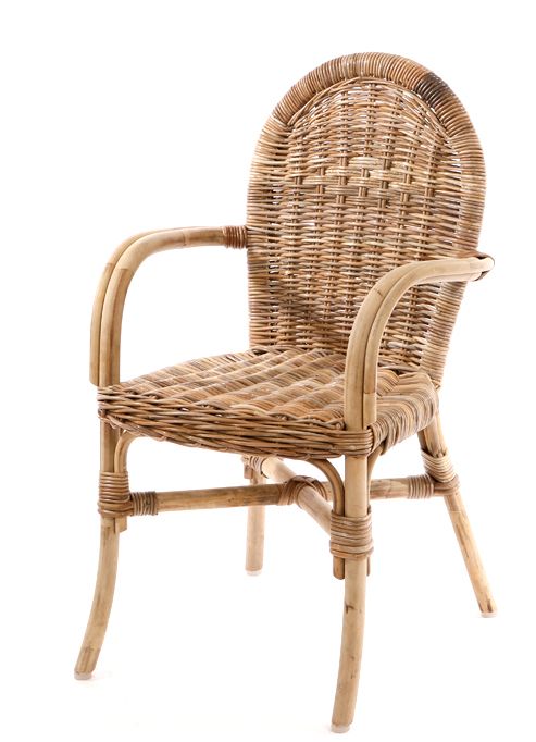 Rattan  Esszimmerstühl grau