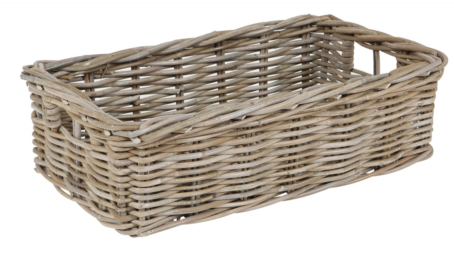 Rotan kastmand grijs 50x30x15 cm