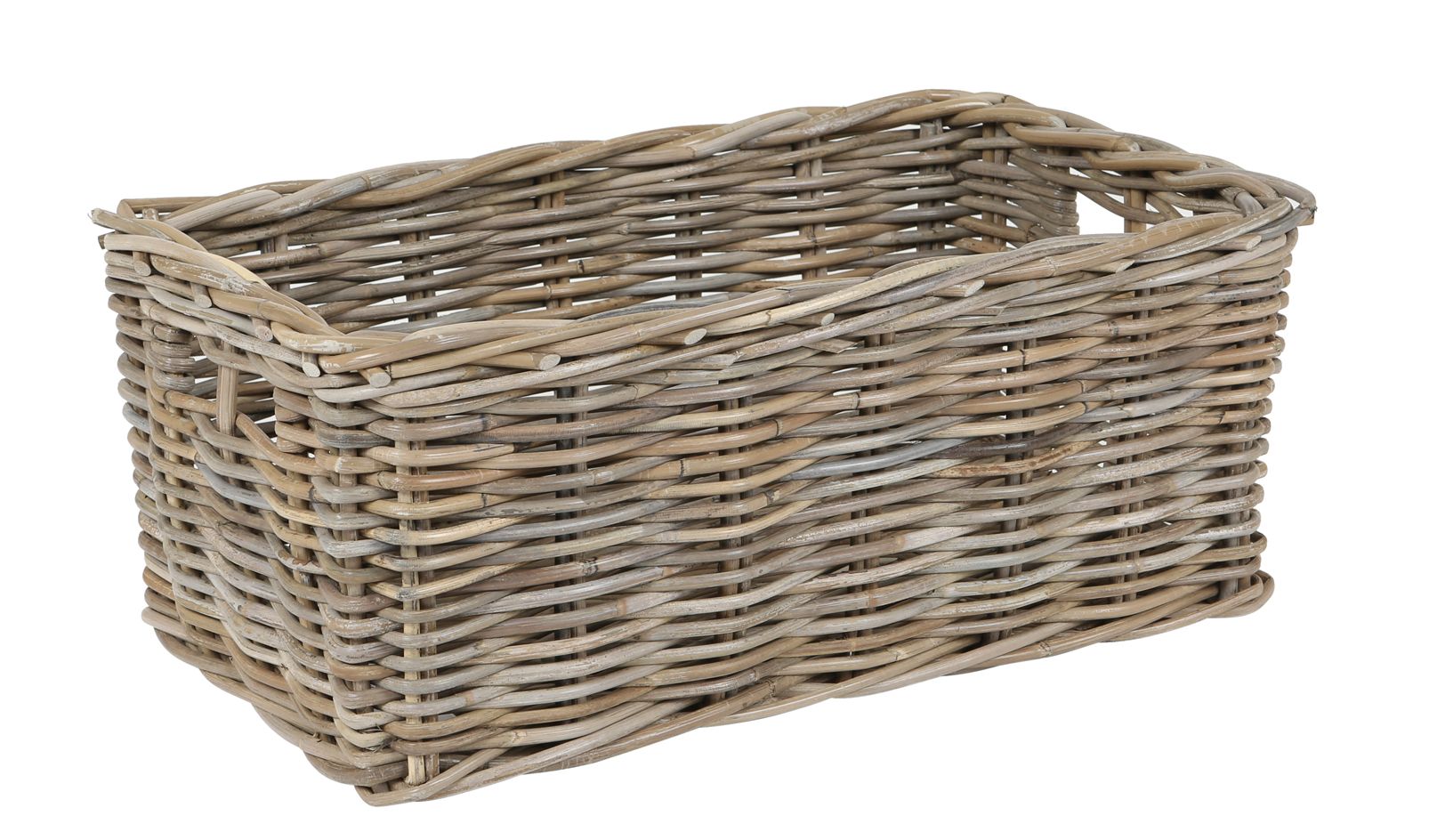 Regalkorb Rattan Grau 50x30x20 cm