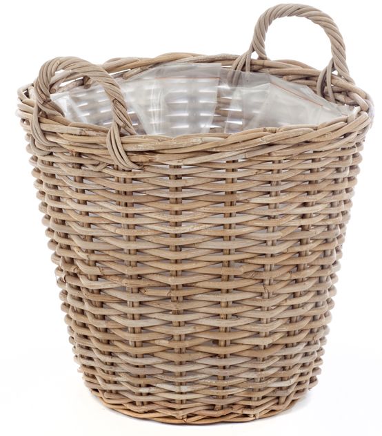 Pflanzkorb Rattan grau  Ø 45 cm x H 40 cm