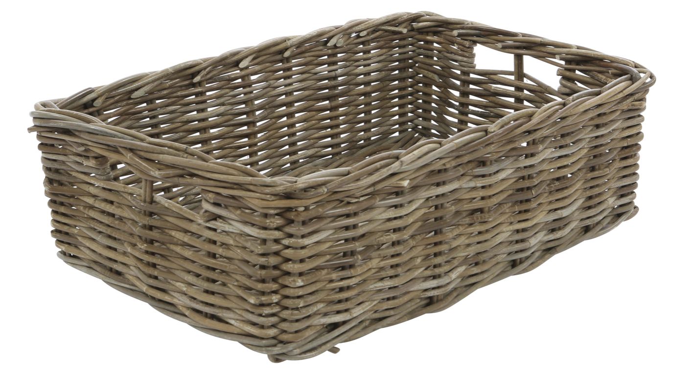 Regalkorb Rattan Grau 