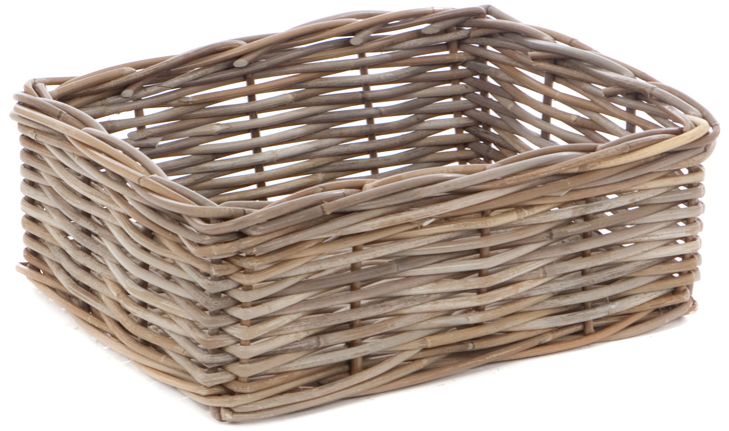 Regalkorb Rattan Grau 