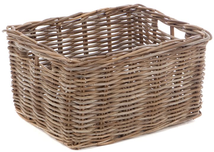 Regalkorb Rattan Grau 45x35x20 cm