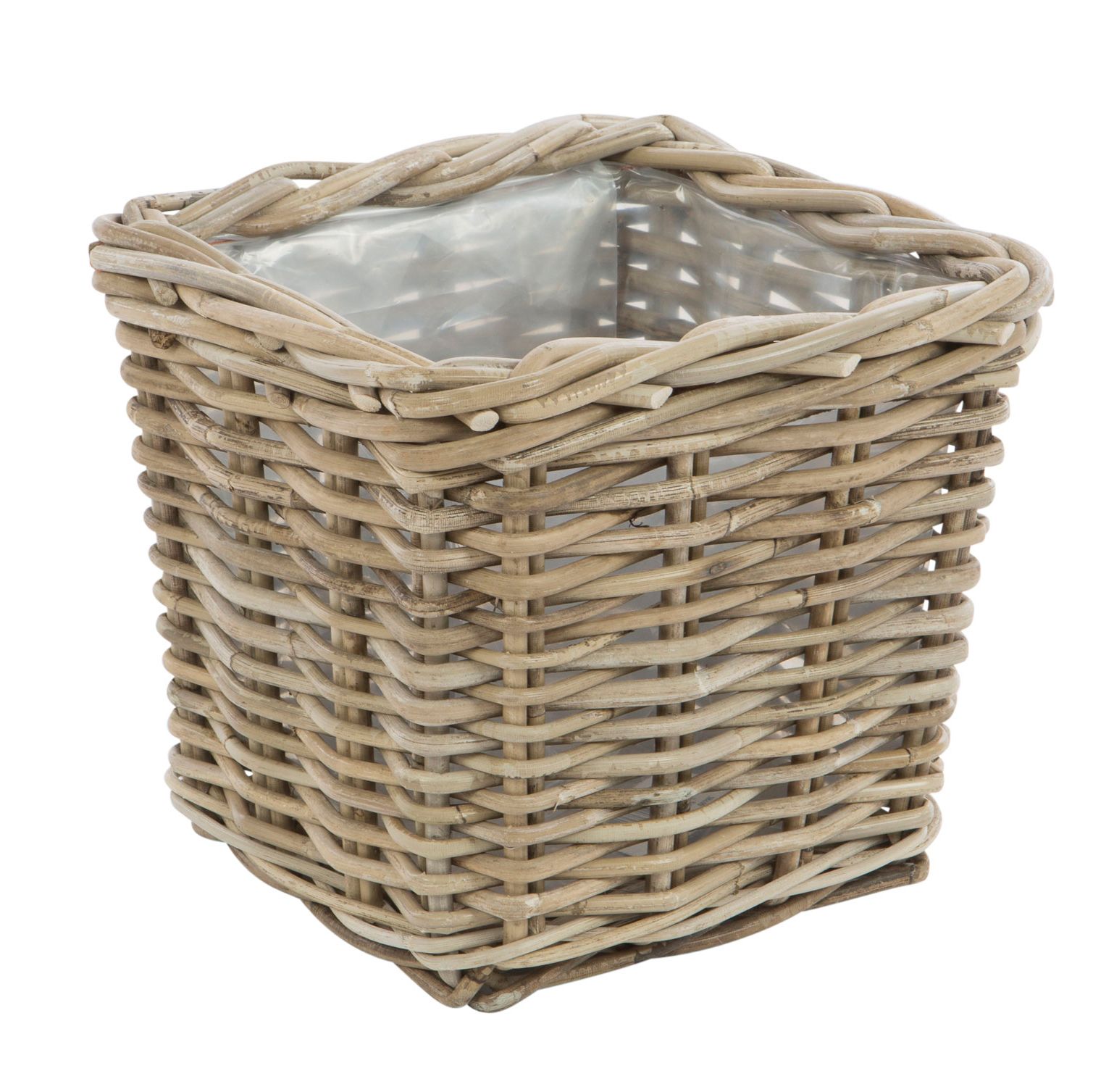 Rattan Pflanzkorb viereckig 21x21x19 cm