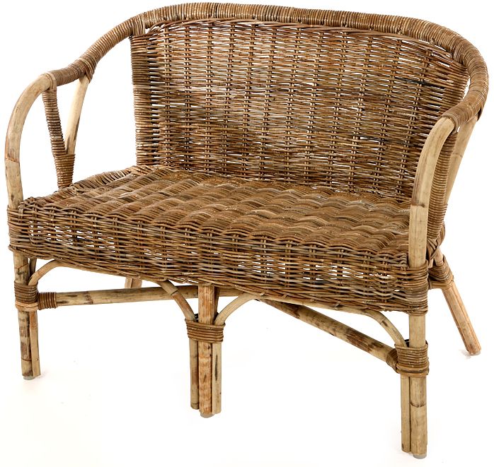 Rattan grau Sofa Kurhaus